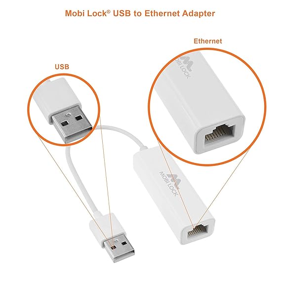 USB Ethernet LAN Network Adapter Compatible with Laptops and All USB 2.0 Compatible Computers Including Windows 7 to 11 Vista Mac OS X and macOS