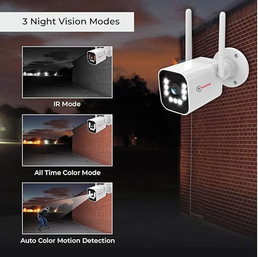 Trueview Security Camera /Trueview 3mp 1296p HD All Time Color 4G Sim Based Bullet CCTV Security Camera for Home, Shop, Office, Farm, and Construction Site | IP66 Waterproof Rating | with 9 IR LED