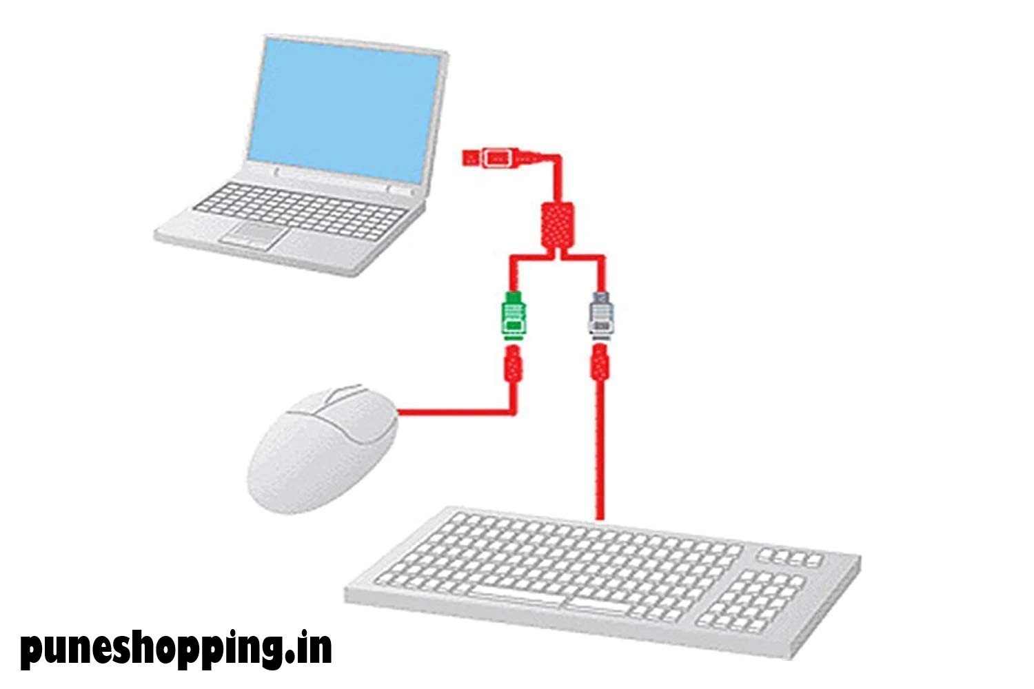 USB to PS2 Adapter /USB to PS2 Converter/Adapter, USB Type A Male to Dual PS/2 Female for Keyboard Mouse (PS2 to USB Cable). White.