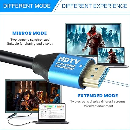 Uport HDMI Cable /UPORT 15 Meter HDMI 1.4 Cable with Ethernet, 4K/2K Ultra HD 1080P Resolution, 10.2 Gbps High Speed Transmission, Compatible with TV, Laptop, Monitor, Projector, Gaming Console, Blu-ray player & More