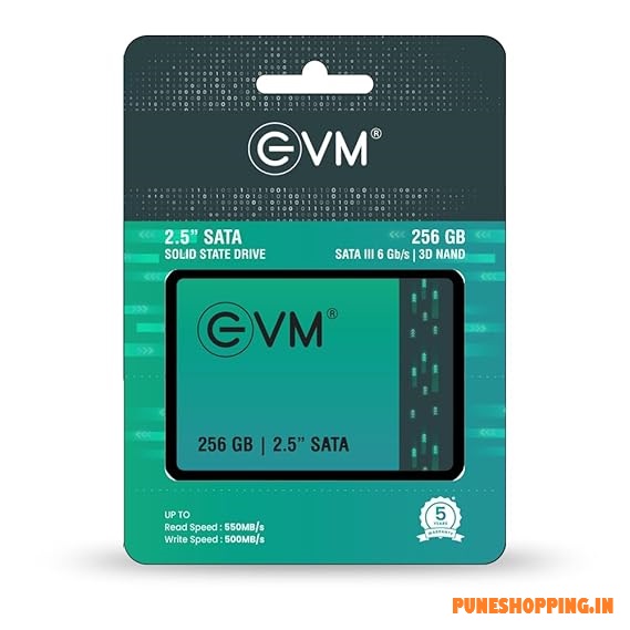 EVM 256GB 2.5-Inch SATA Internal SSD - 550MB/s Read & 500MB/s Write - 5-Year Warranty (EVM25/256GB)