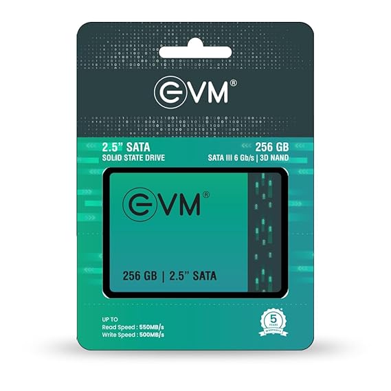 EVM 256GB 2.5-Inch SATA Internal SSD - 550MB/s Read & 500MB/s Write - 5-Year Warranty (EVM25/256GB)