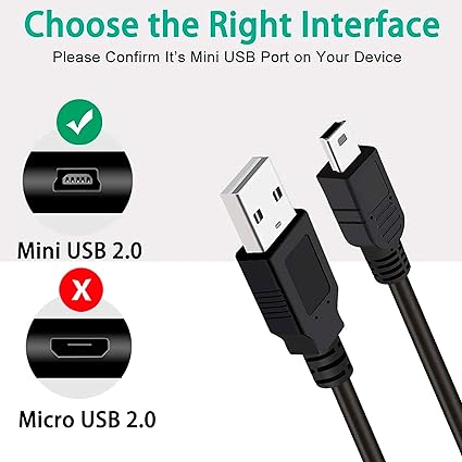 PRINTER  1.5m Usb 2.0 A To Mini 5 Pin B Cable For External Hdds/Camera/Card Readers, Black