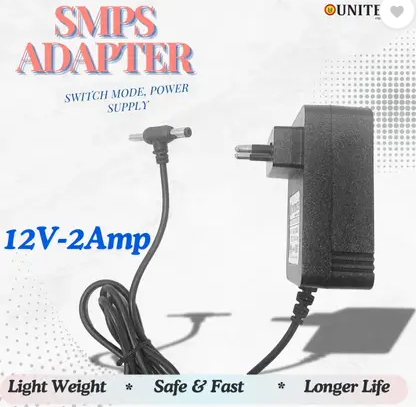 Unitech India 12V-2Amp AC/DC SMPS Multi-Use Adapter 24 W Adapter  (Power Cord Included)