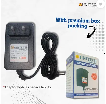 Unitech India 12V-2Amp AC/DC SMPS Multi-Use Adapter 24 W Adapter  (Power Cord Included)