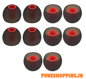  MG MASTER Rubber Earbuds Tips, Eartips, Earpads, Earplugs, for Replacement in Earphones and Bluetooth Medium Size (10 Pcs Black)