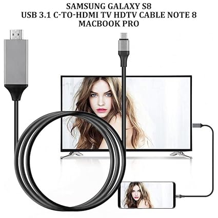 RuhZa VoocMe USB C to HDMI Cable Type C to HDMI Converter 4K 30Hz UHD External Video Graphics Extend Cable/Adapter(200cm)
