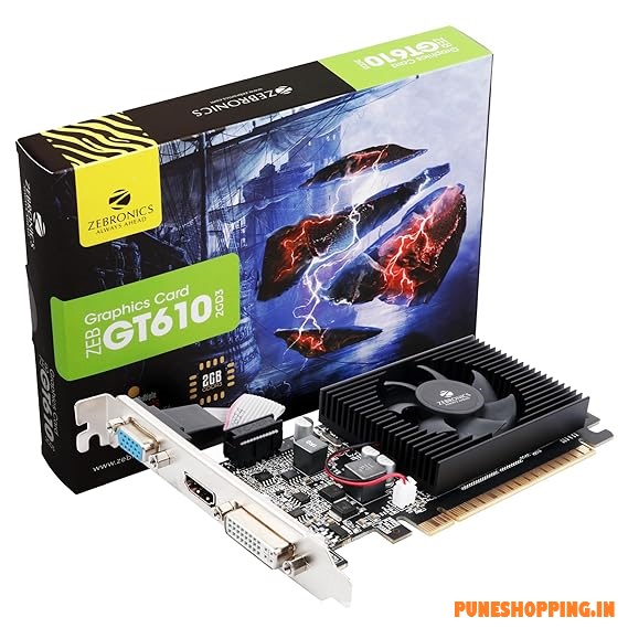 ZEBRONICS Gt610 2Gd3 with Pcie 2.0,Multiconnectivity Hdmi Dvi Vga,High Efficiency,Heatsink with Fan.,pci_e,ddr3_sdram,2 GB