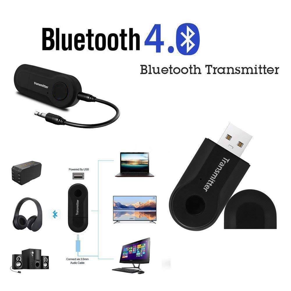 Bluetooth Transmitter BT400 Wireless Bluetooth 4.0 Transmitter Stereo Audio Music Adapter for TV,LCD,LED (Does Not Supported to Phone & Car Stereo) Bluetooth (Black)