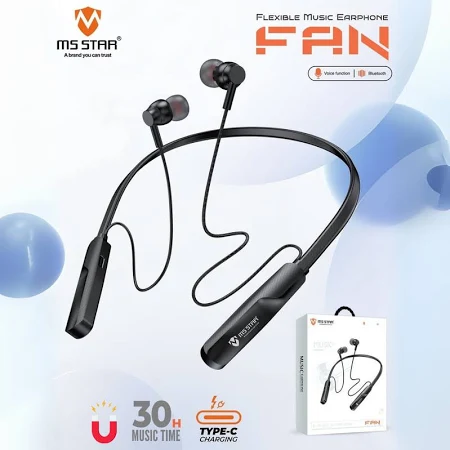 MS STAR Upto 30H Playtime Type-C Fast Charging, Magnetic Buds Bluetooth