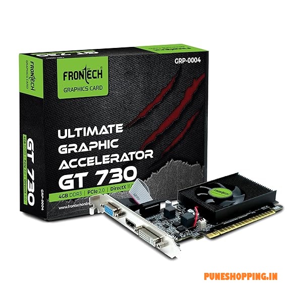Frontech GT 730 Graphics Card with 4 GB DDR3 64 Bits PCIe 2.0, High Efficiency, Quality Gaming Graphics Card, Single Cooling Fan, 3 Years Warranty (GRP-0004, Black)