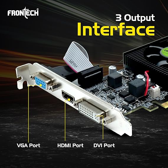 Frontech GT 730 Graphics Card with 4 GB DDR3 64 Bits PCIe 2.0, High Efficiency, Quality Gaming Graphics Card, Single Cooling Fan, 3 Years Warranty (GRP-0004, Black)