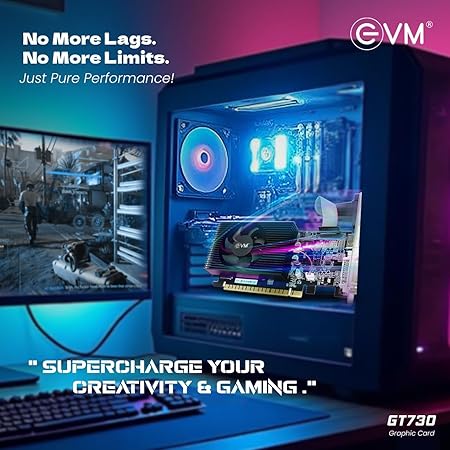 EVM 4GB Nvidia GeForce GT730 Graphics Card - DDR3 - VGA, HDMI, DVI Outputs - High-Resolution 1920x1080 - Heat Sink with Fan - PCIe 2.0 Support - 3 Years Warranty (EVM-GT730)