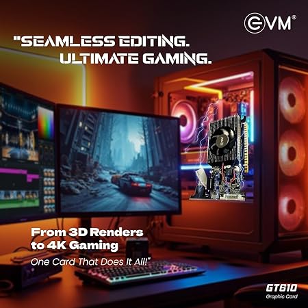 EVM 2GB Nvidia GeForce GT610 Graphics Card - DDR3 - VGA, HDMI, DVI Outputs - High-Resolution 1920x1080 - Heat Sink with Fan - PCIe 2.0 Support - 3 Years Warranty (EVM-GT610)