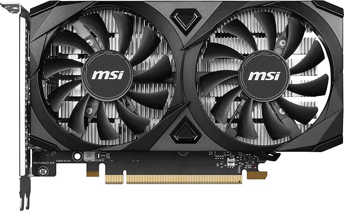 MSI GeForce RTX 3050 Ventus 2X E 6G OC PCI_E Graphic Card - Nvidia Geforce RTX 3050 Gpu, 6Gb GDDR6 96-Bit Memory, 14 Gbps, PCI Express Gen 4 x16Interface, Up to 1492 Mhz, Dual Fan
