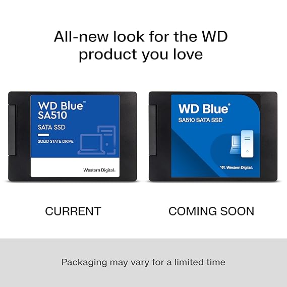 Western Digital WD Blue SA510 SATA 250GB, Up to 555MB/s, 2.5 Inch/7 mm, 5Y Warranty, Internal Solid State Drive (SSD) (WDS250G3B0A)