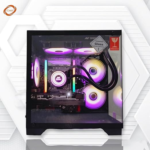  Gaming Desktop PC, Ryzen 5 5500, 32GB DDR4, 1TB NVMe SSD, RTX 3050 6GB, Liquid Cooling with RGB Fans Wi-FI Bluetooth,Windows 11 pro.