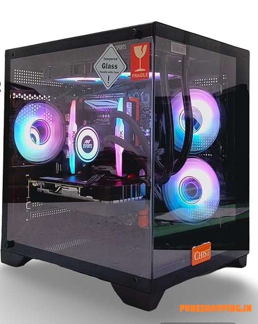 Gaming Desktop PC, Ryzen 5 5500, 32GB DDR4, 1TB NVMe SSD, RTX 3050 6GB, Liquid Cooling with RGB Fans Wi-FI Bluetooth,Windows 11 pro.
