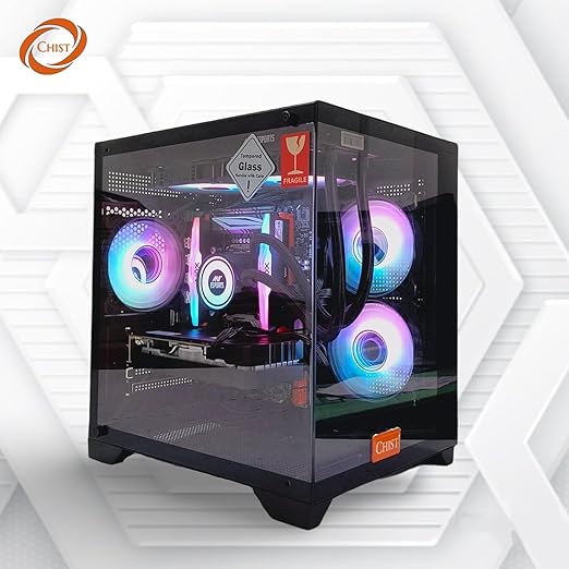  Gaming Desktop PC, Ryzen 5 5500, 32GB DDR4, 1TB NVMe SSD, RTX 3050 6GB, Liquid Cooling with RGB Fans Wi-FI Bluetooth,Windows 11 pro.
