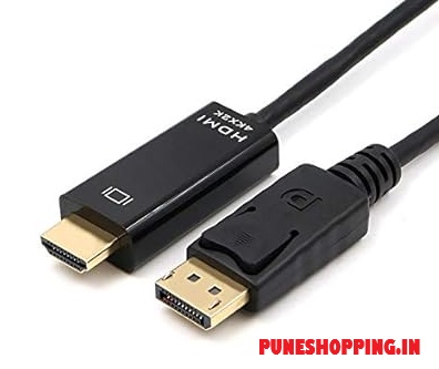  Display Port Male to HDMI Male/DP to HDMI/DP 2 HDMI Cable (White) Converter/Adapter for PCs to HDTV, Monitor, Projector with HDMI Port  (4K x 2K)