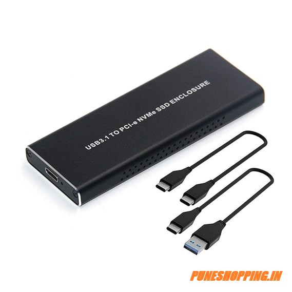 NVMe Enclosure PCIe M.2 2280 SSD Box, Type-C USB 3.1 NVME Solid State Hard Disk Case, HDD Enclosure 10 Gbps Gen 2 USB 3.1 to M.2 Adapter with Case and USB C Cable M.2 PCIe SSD to Type C Enclosure