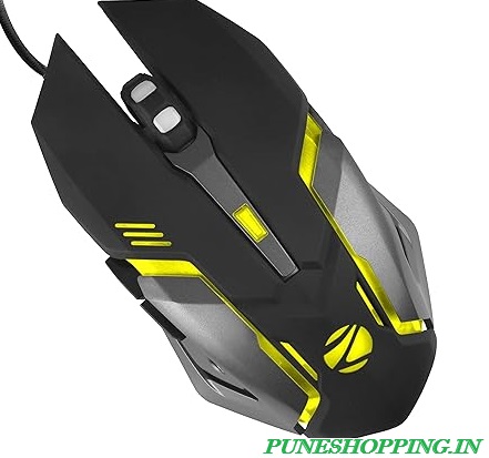 ZEBRONICS-Transformer-M with a High-Performance Gold-Plated USB Mouse: 6 Buttons, Multi-Color LED Lights,High-Resolution Sensor with max 3600 DPI, and DPI Switch(Black)