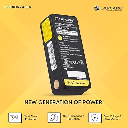 LAPCARE Laptop Adapter for Lenovo  65w Charger (Black)