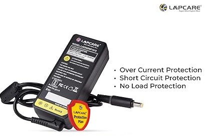 Lapcare 19V 65W 3.42A Compatible Laptop Adapter Charger for Acer Aspire One Extensa and Travel Mate Series Models - Black