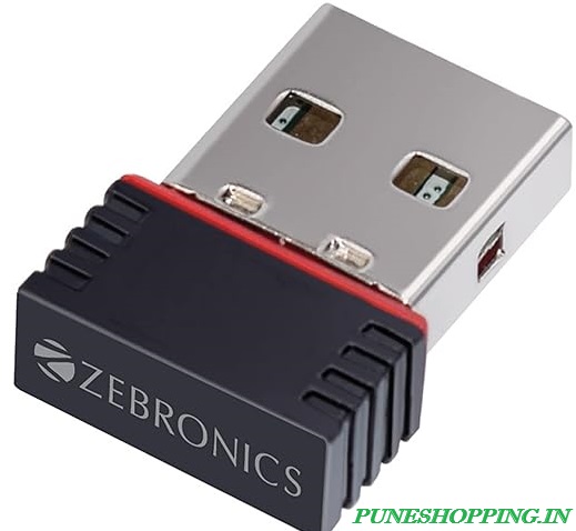 ZEBRONICS ZEB-USB150WF1 WiFi USB Mini Adapter Supports 150 Mbps Wireless Data, Comes with Advanced Security WPA/WPA2 encryption Standards