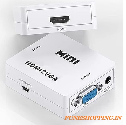  HDMI to VGA Adapter/Connector/Converter Cable 1080P (Female to Female) for Media Players, Xbox, Projector, Computer, Laptop, TV & More | Full HD Resolution | Compact Design