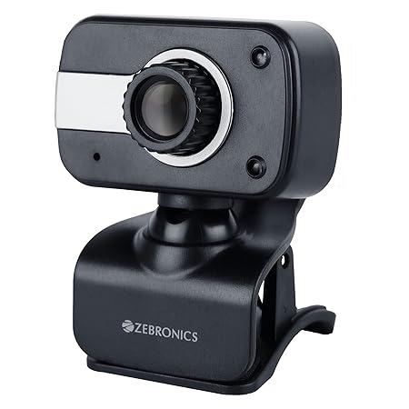Zebronics Zeb-Crystal Clear Web Camera with 3P Lens,Built-in Microphone,Auto White Balance,Night Vision and Manual Switch for LED