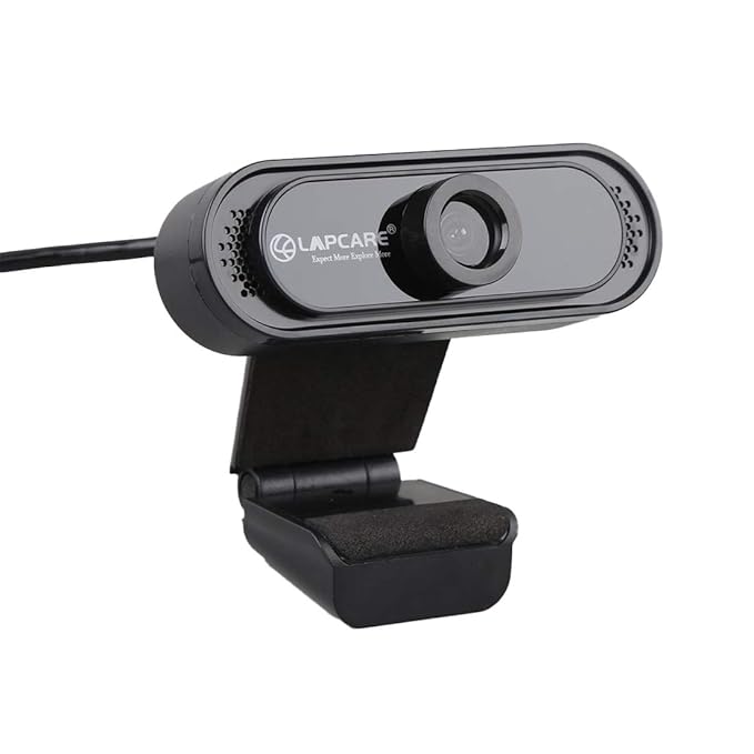 LAPCARE Lapcam HD 720 P, Noise Isolated Microphone with Computer HD stremaing Web cam for Desktop & Laptop with mic with Wide Angle Lens & Large Senso