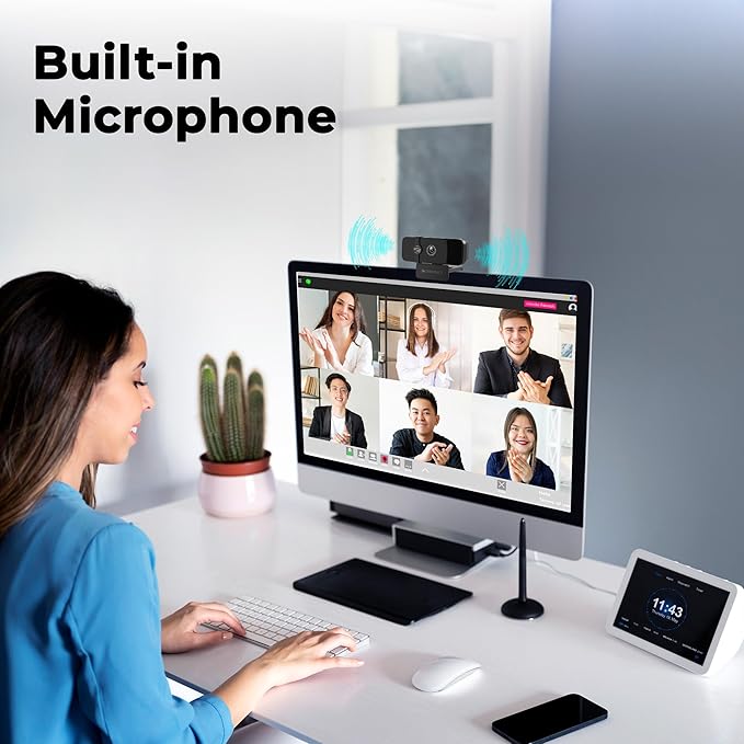 ZEBRONICS Sharp Pro High Resolution Digital Webcam, 30 Fps, 2048 X 1536 Qxga, Microphone, Auto Focus, Dedicated Privacy Shutter, Tripod Support, Compatible with Laptops ,COMPUTER AND PC 