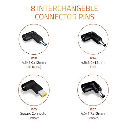  ORTIS 65Watt Universal Laptop Adapter with 8 Interchangeable Connector pins (Power Cord Included) Compatible with USB Type C/Dell/HP/Lenovo/ASUS/Acer/Samsung/Compaq/IBM/Toshiba