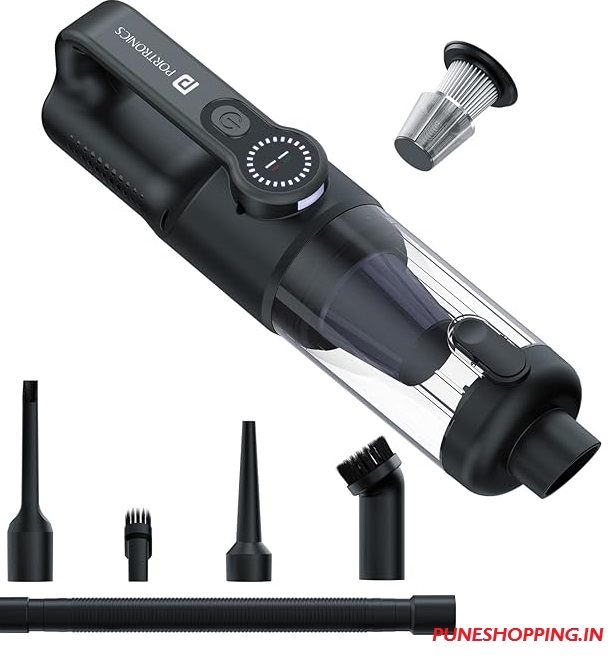 Portronics MopCop 4, 2-in-1 Vacuum Cleaner & Blower, Cordless & Corded, 18,000 Pa Suction,Washable HEPA Filter,LED Display,Built-in Flashlight Car & Home Use
