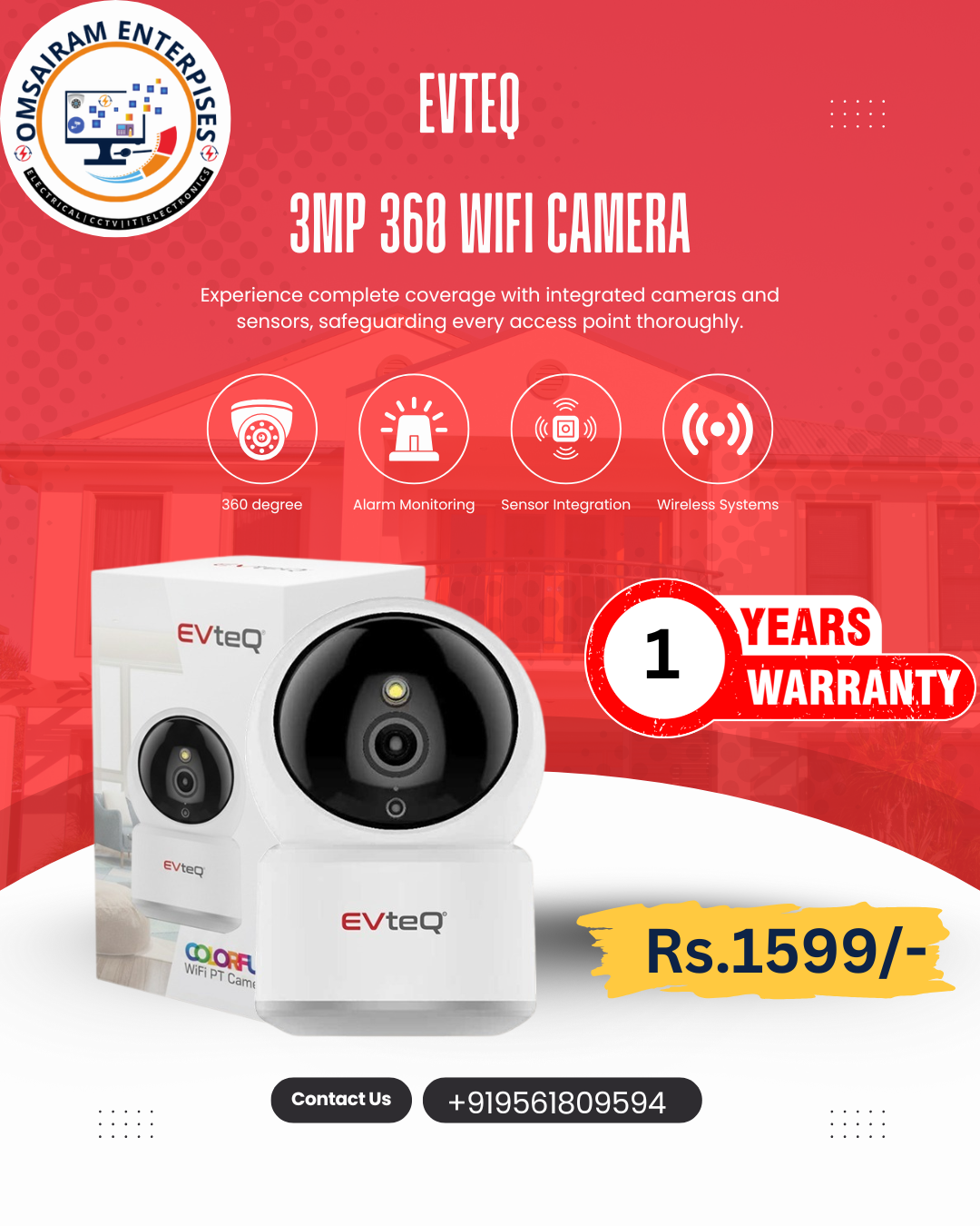 EVTEQ 3MP 360 WiFi Camera