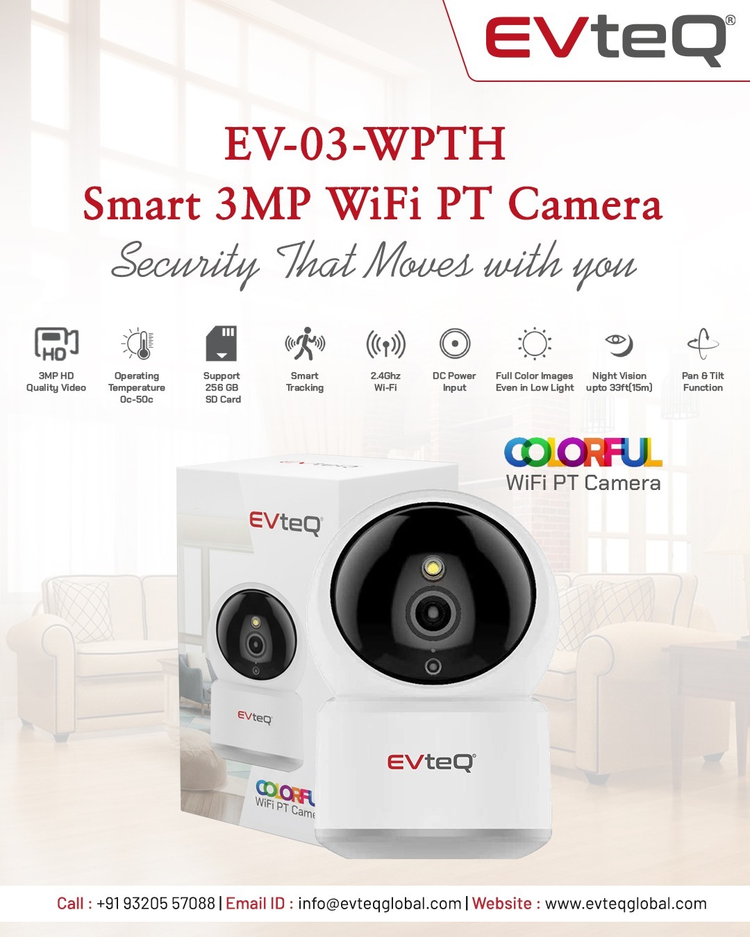 EVTEQ 3MP 360 WiFi Camera