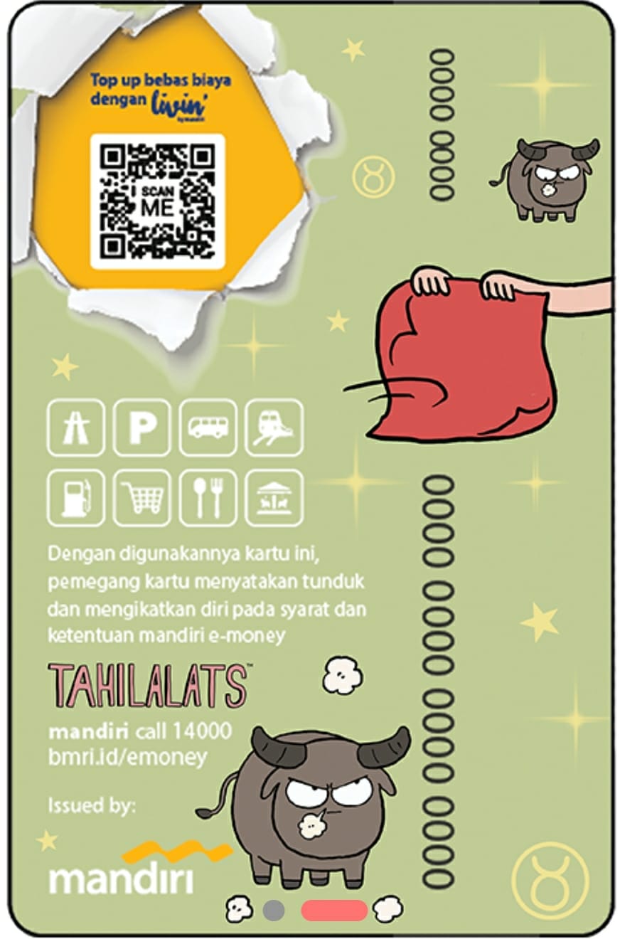 Kartu E-Money Mandiri edisi Tahilalats Taurus (Support NFC)