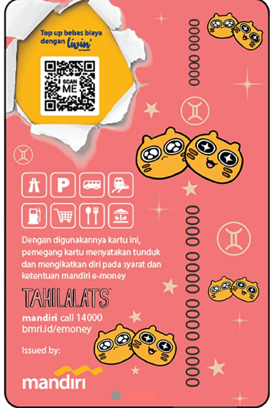 Kartu E-Money Mandiri edisi Tahilalats Gemini (Support NFC)