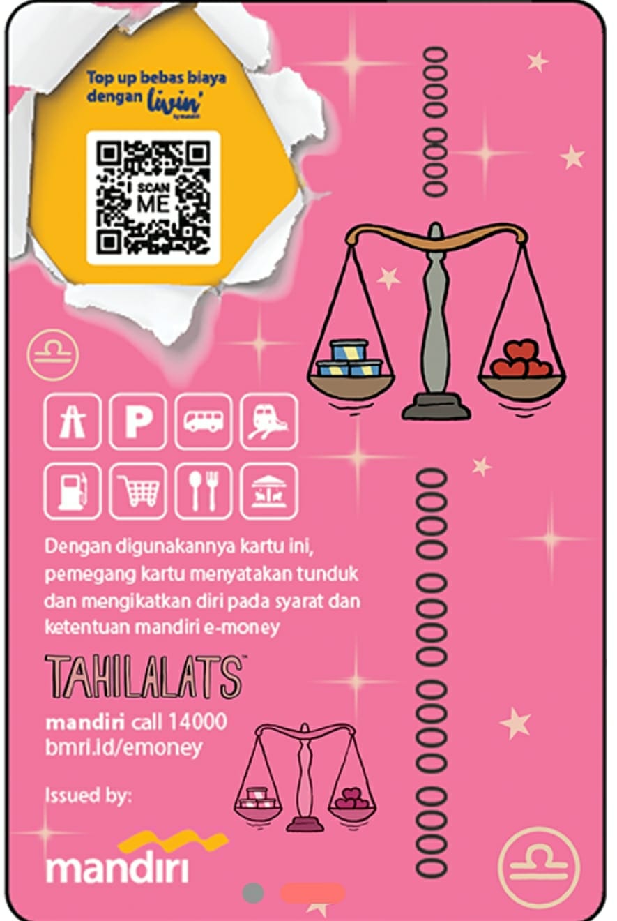 Kartu E-Money Mandiri edisi Tahilalats Libra (Support NFC)