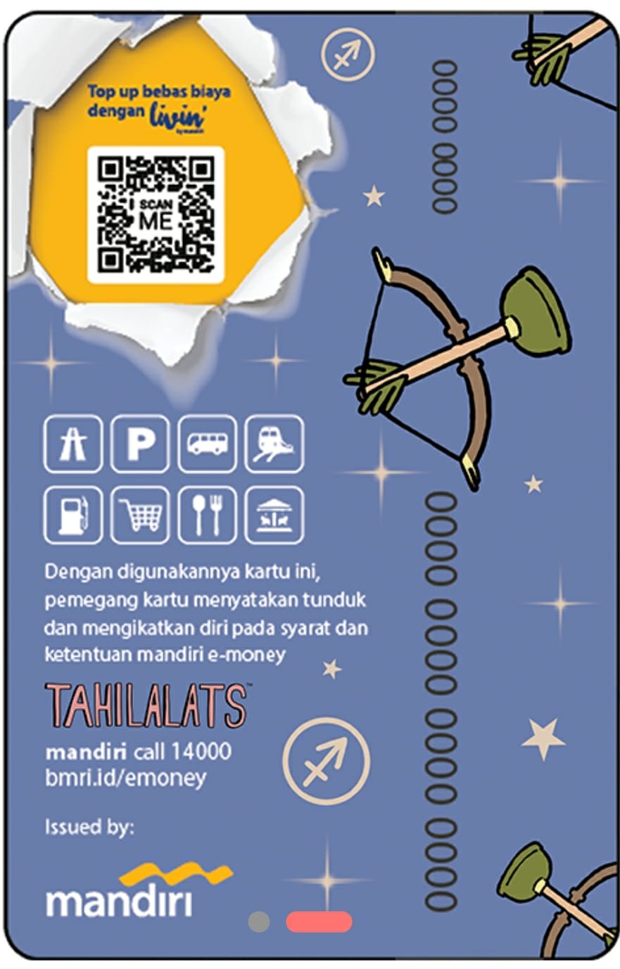 Kartu E-Money Mandiri edisi Tahilalats Sagitarius (Support NFC)