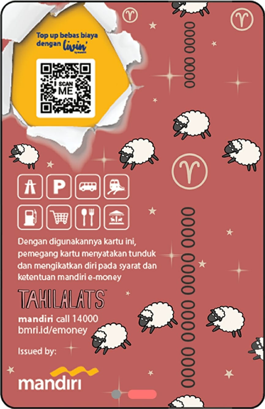 Kartu E-Money Mandiri edisi Tahilalats Aries (Support NFC)