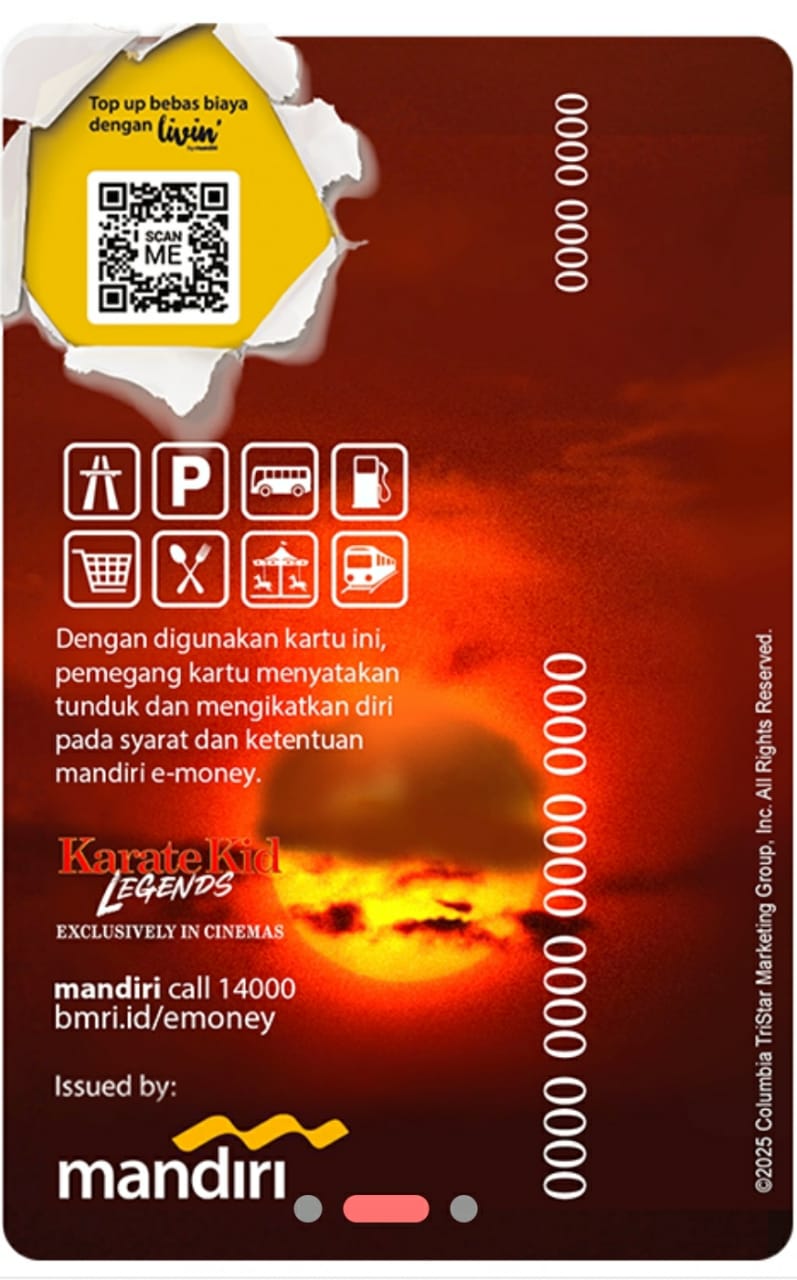 Kartu E-Money Mandiri edisi Karate Kid - Ben Wang (Support NFC)