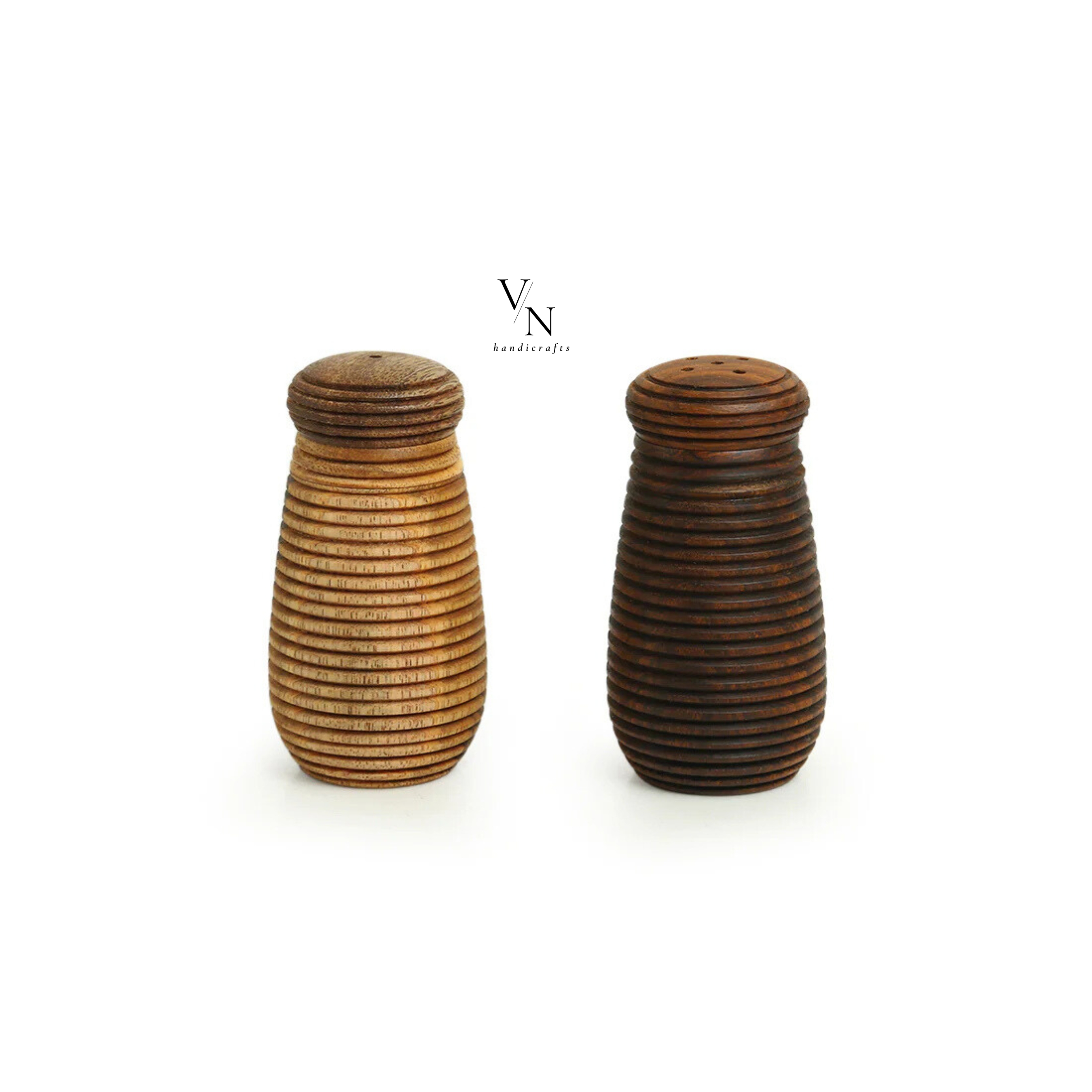 Handcrafted Wooden Salt and Pepper Shakers
