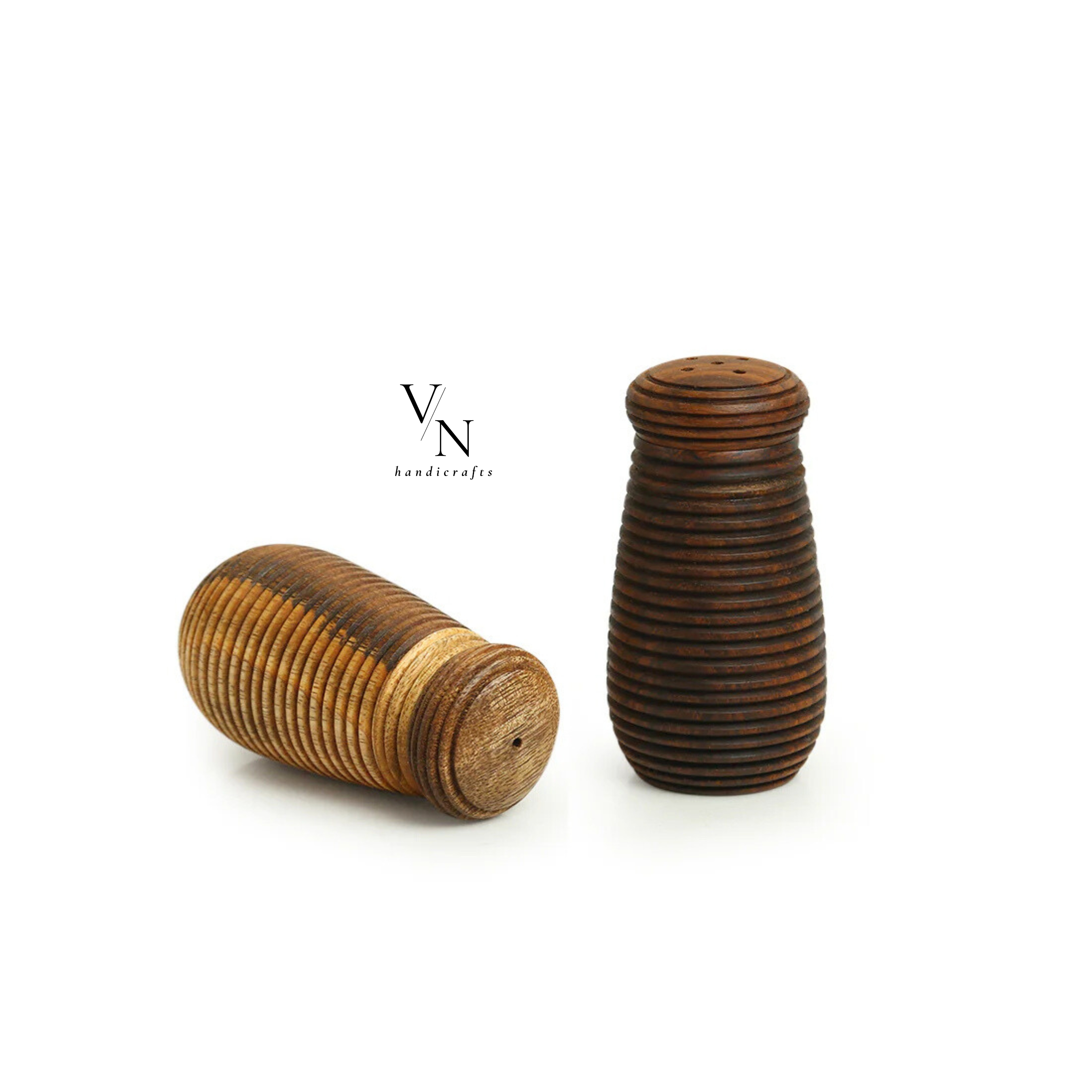 Handcrafted Wooden Salt and Pepper Shakers
