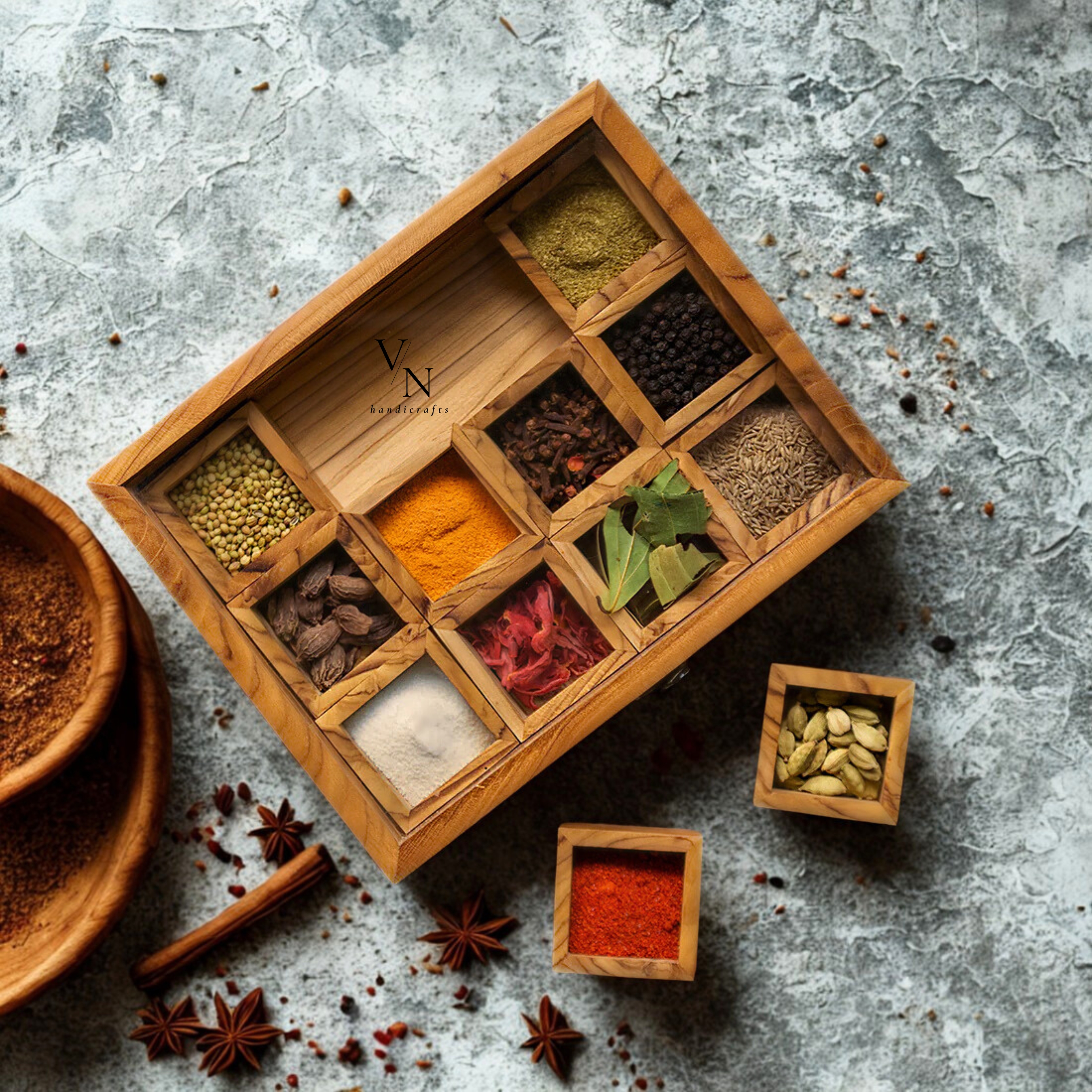 Wooden Spice Box
