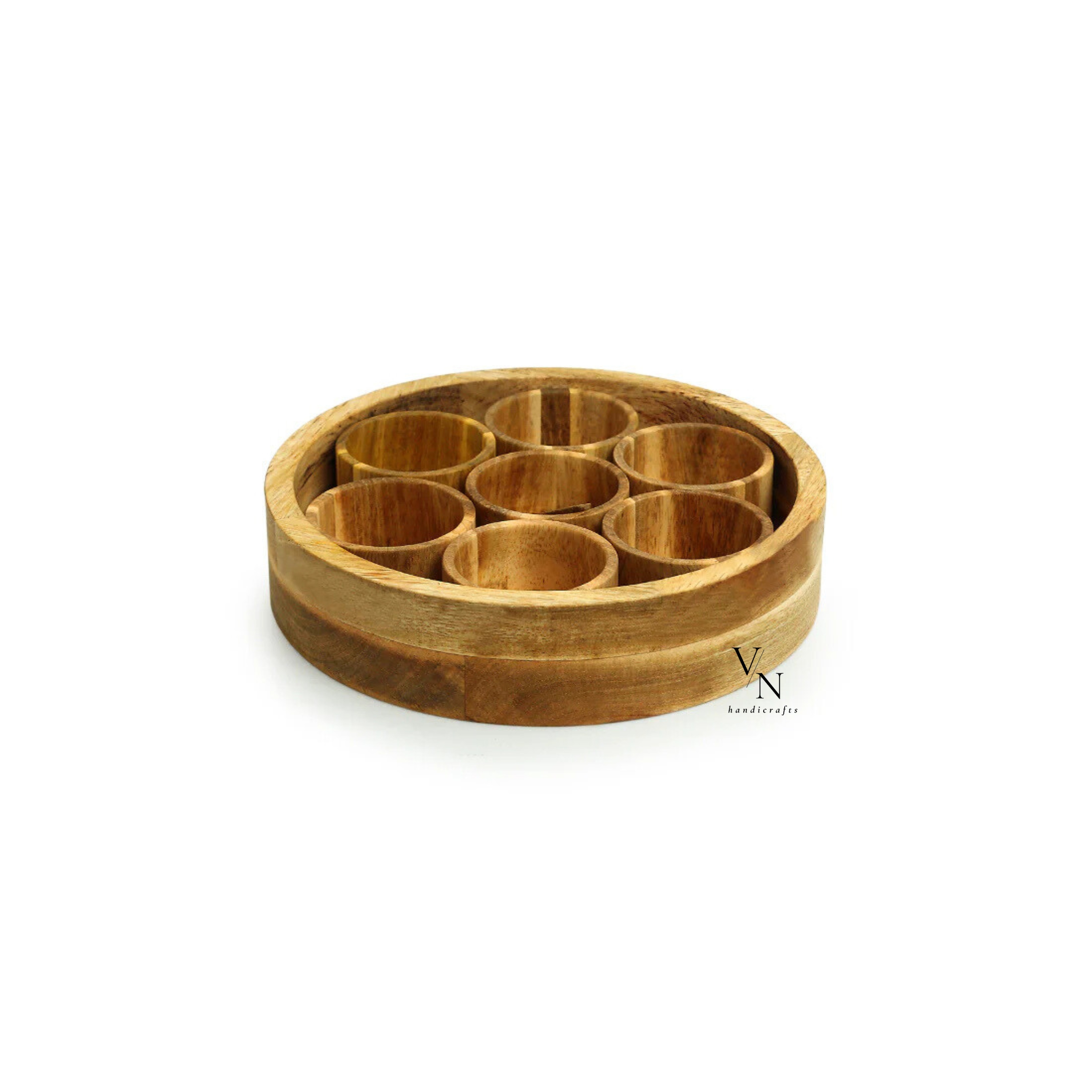 Wooden Spice Box with Compartments