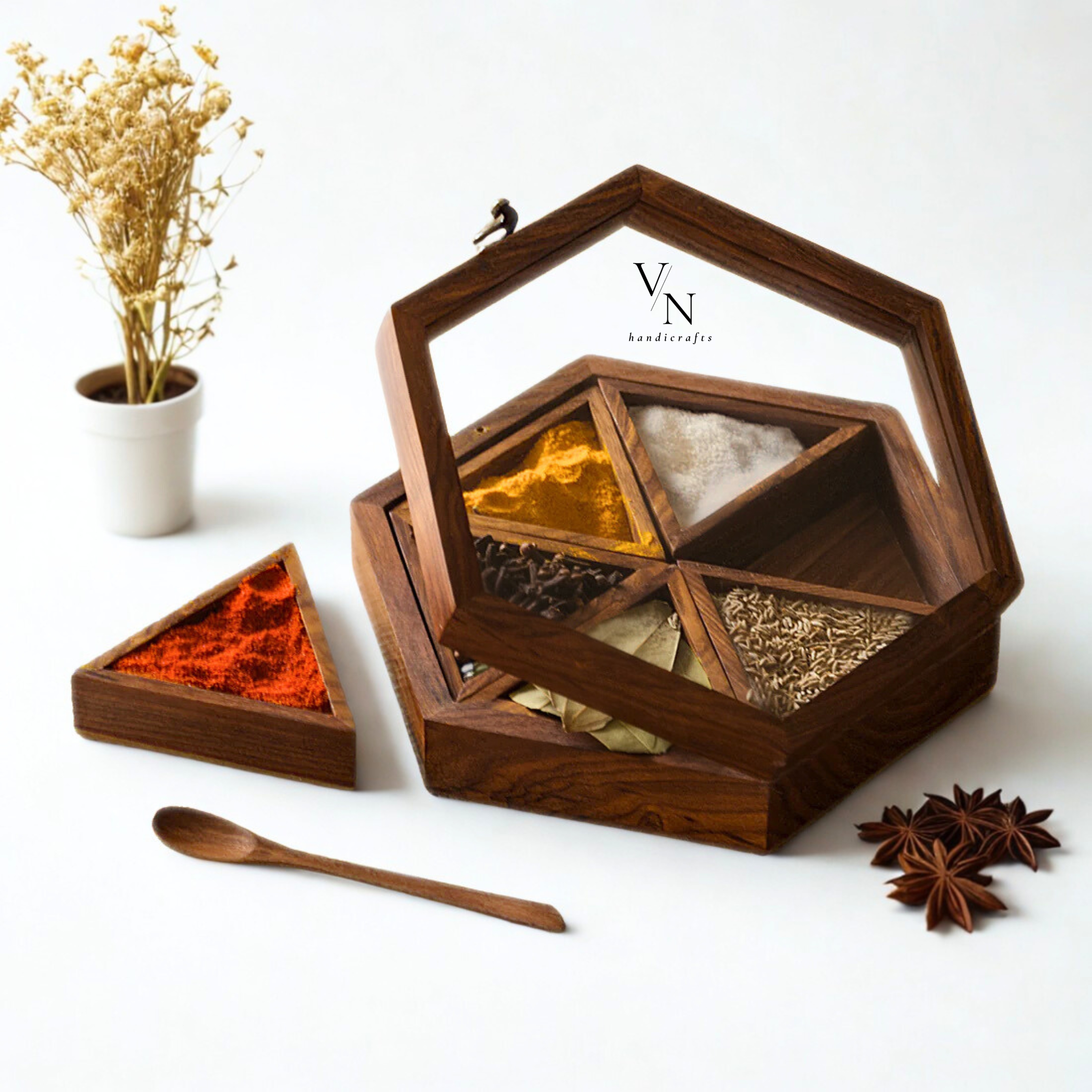 Wooden Spice Box