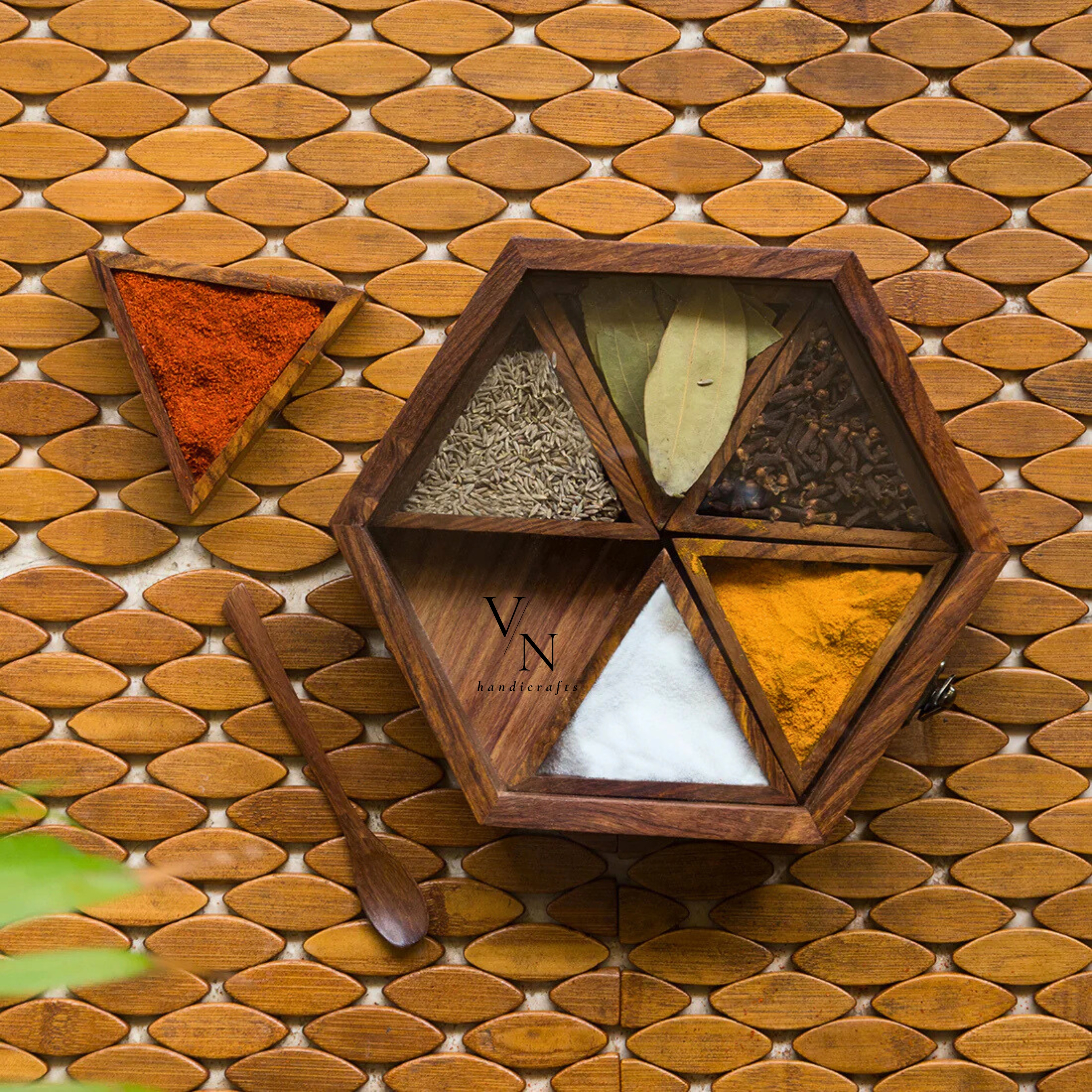 Wooden Spice Box