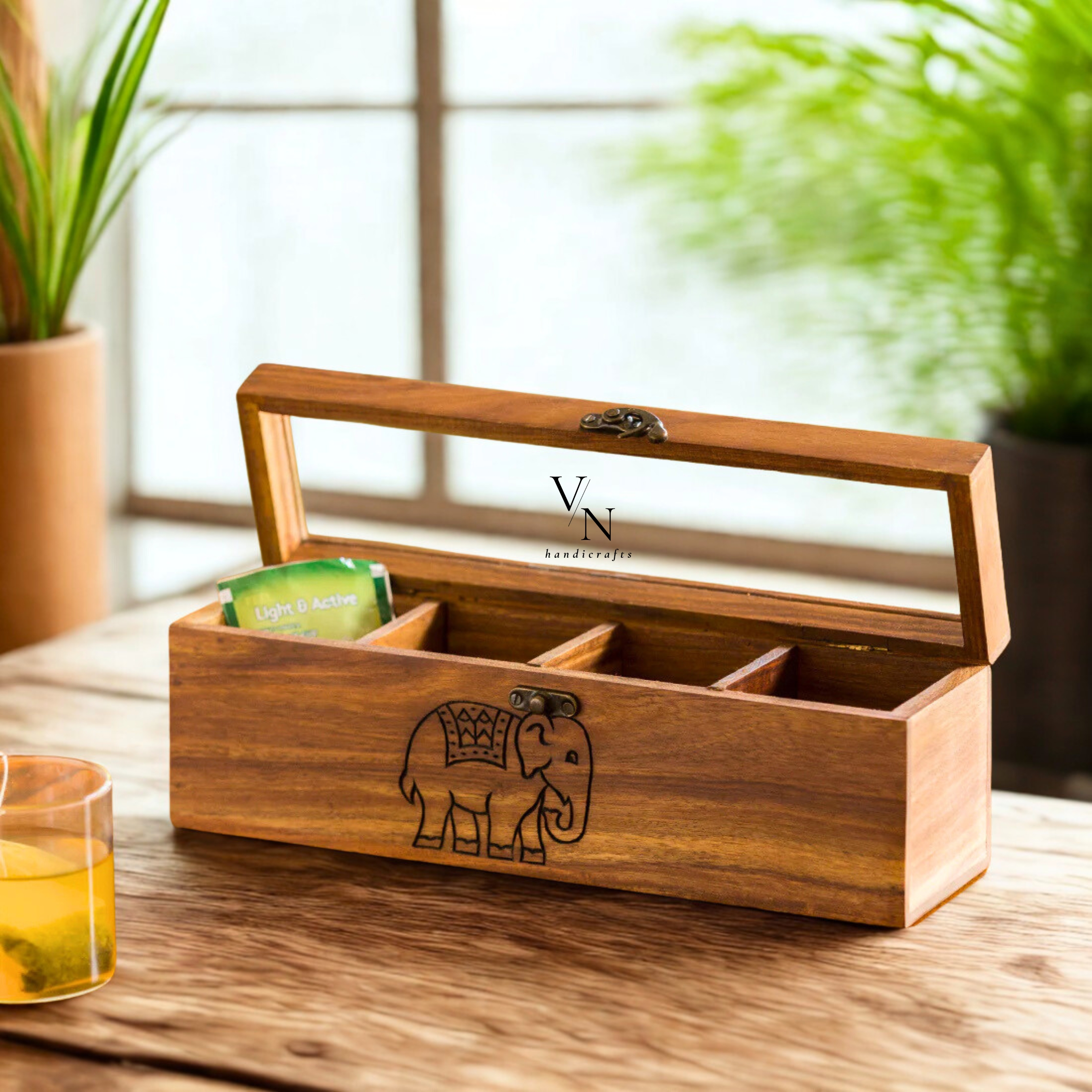 Wooden Multi Utility Tea Box